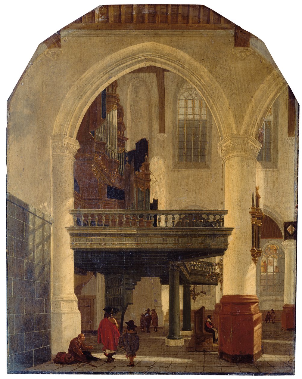 الطرف الغربي من Oude Kerk ، Delft ، من الممر الجنوبي إلى الشمال مع دور علوي بواسطة جيريت هوكجيست