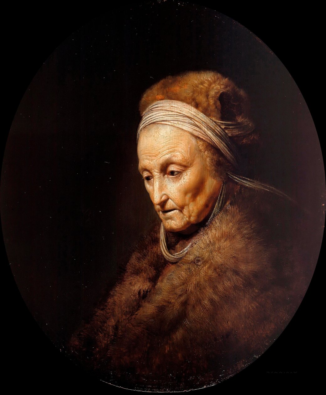 "صورة لبحيرة رامبرانت" (صورة لأم رامبرانت) لوحة رسمها جيرارد دو (جيريت داو) (1613-1675) زيت على خشب قاتم 23،1x19،7 سم Staatliche Museen ، برلين بواسطة جيريت دو