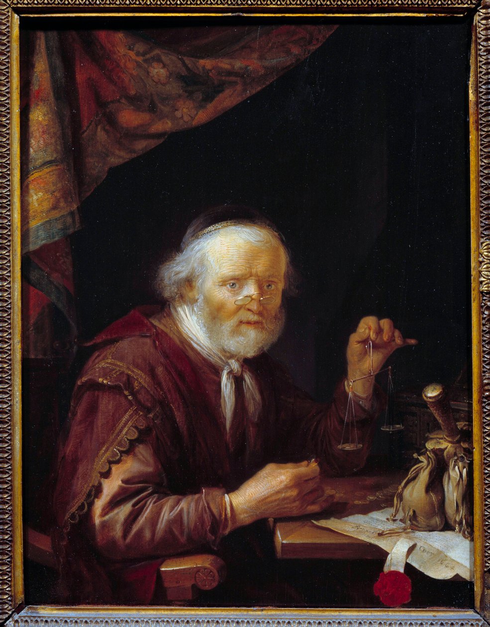 ميزان الذهب. رسم جيرارد دو (1613-1675) Ec. هول. بواسطة جيريت دو
