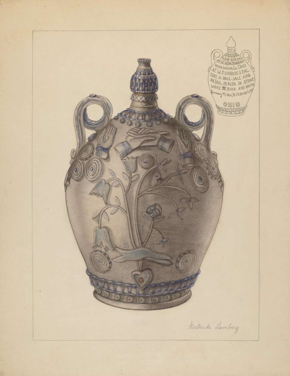 إبريق مع سدادة ، ت. 1937. بواسطة جيرترود ليمبيرج