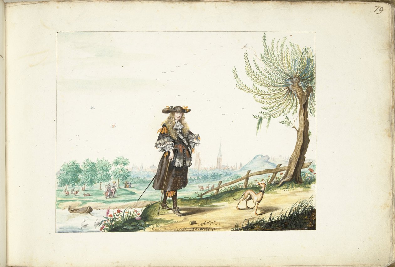 Moses ter Borch في الريف خارج Zwolle بواسطة جيسينا تير بورش (توقيع الفنان)