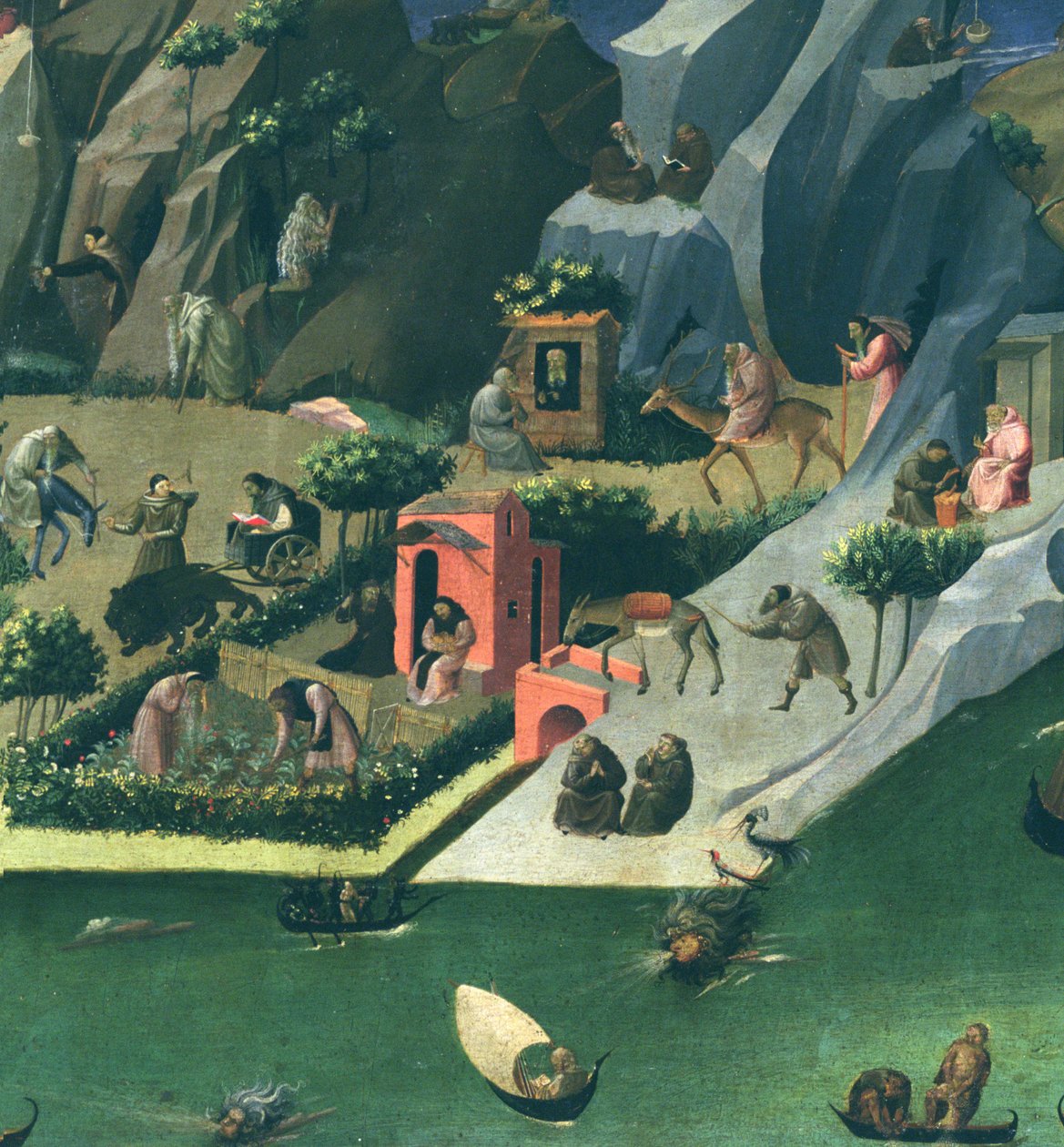 Thebaid، c.1410 تمبرا على تفاصيل لوحة 162947 بواسطة غيراردو ستارينا