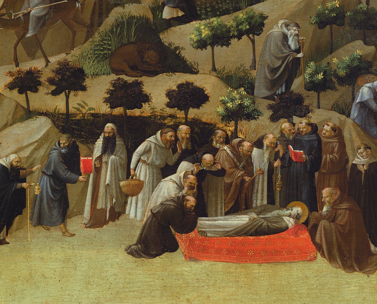 تفاصيل Thebaid ، وفاة قديس ، c.1410 (تمبرا على اللوحة) بواسطة غيراردو ستارينا