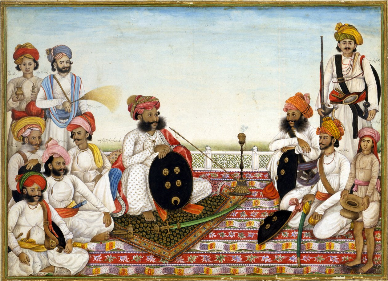 ثاكور دولت سينغ بين Courtiers ، حوالي 1825 بواسطة غلام علي خان