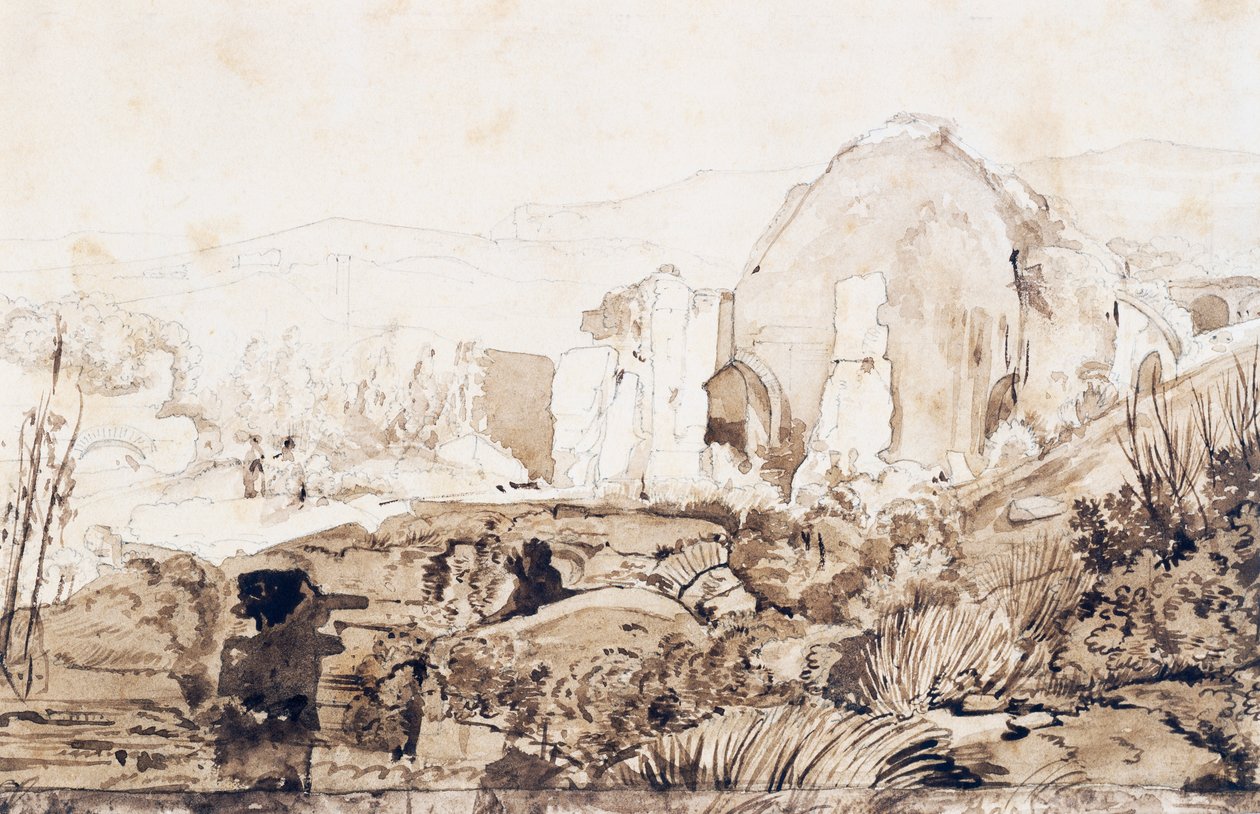 Temple of Diana in Baia, c.1844 بواسطة جياسينتو جيجانتي
