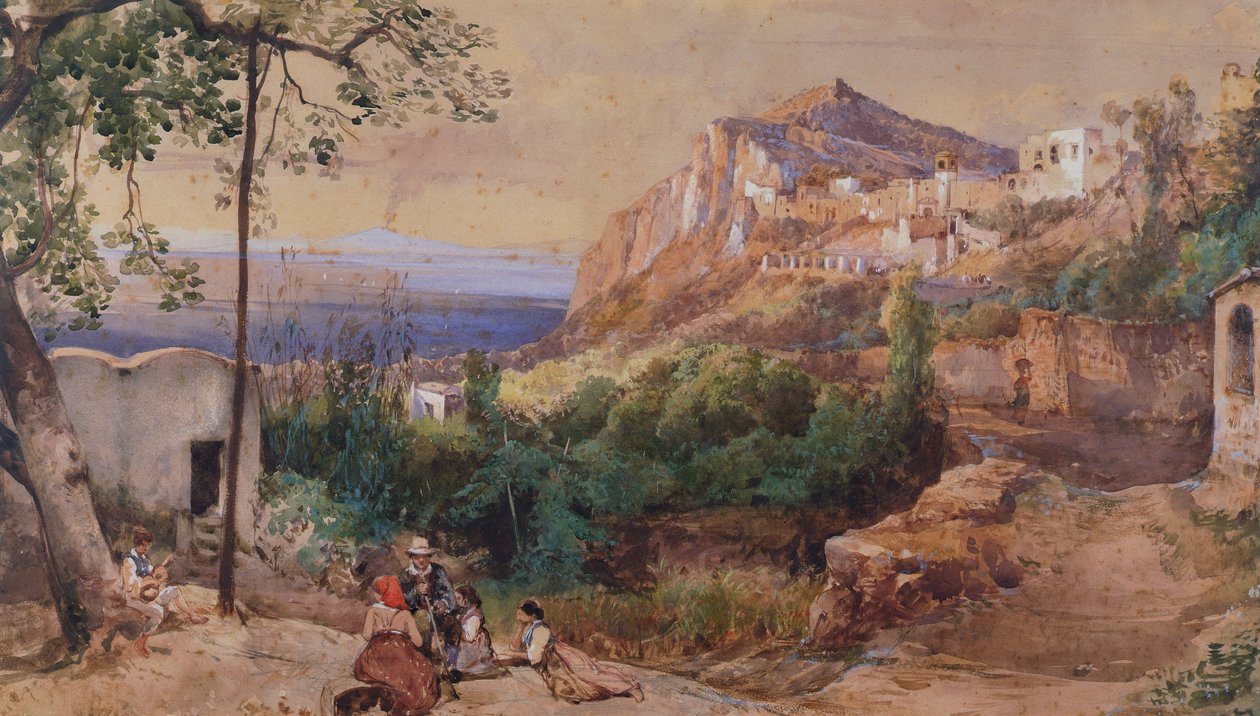 View of Capri (watercolour & tempera) بواسطة جياسينتو جيجانتي