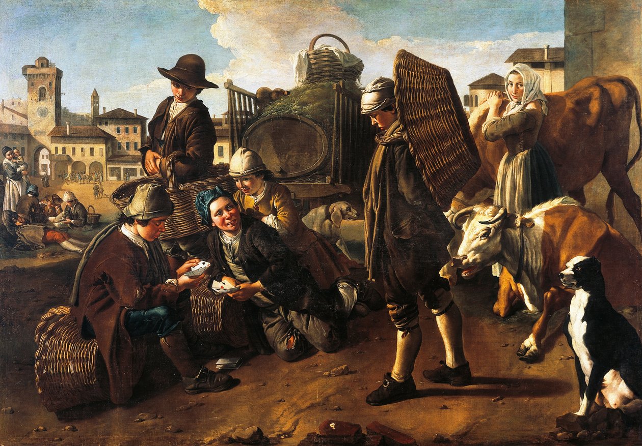 مشهد السوق ، بواسطة جياكومو سيروتي ، المعروف باسم بيتوتشيتو (1698-1767) بواسطة جياكومو سيروتي