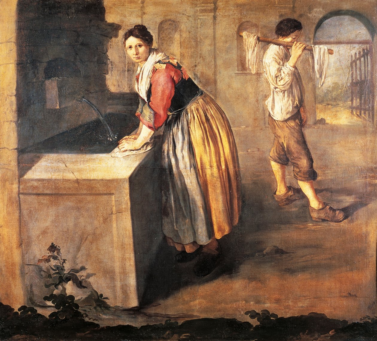 غرفة الغسيل التي رسمها جياكومو سيروتي ، المعروفة باسم بيتوتشيتو (1698-1767) ، زيت على قماش بواسطة جياكومو سيروتي