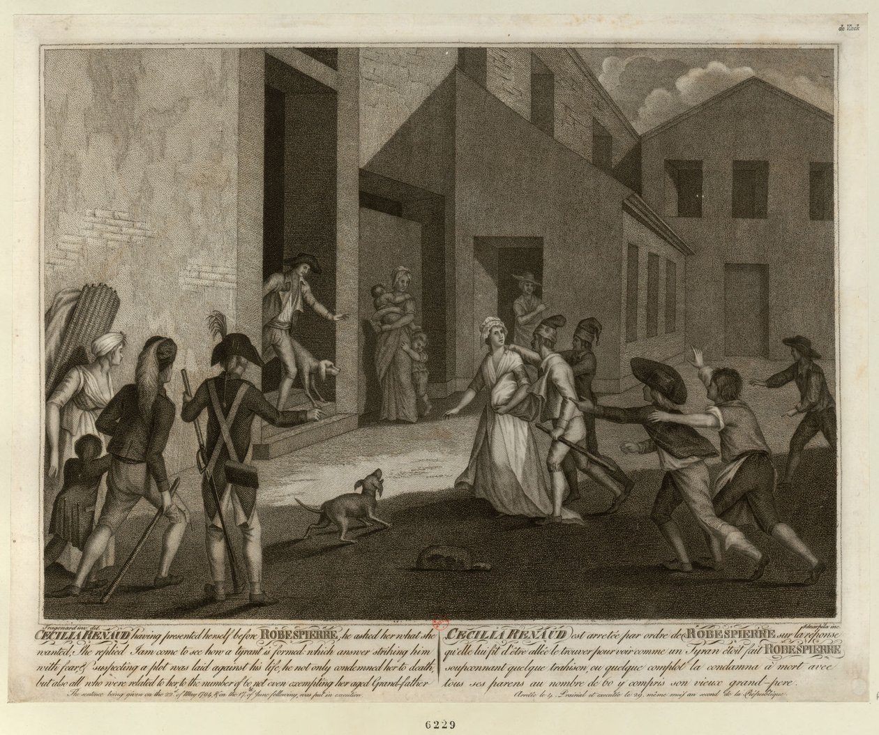 تم القبض على سيسيل رينو في 22 مايو 1794 في شقة روبسبير ، ج. 1798. بواسطة جياكومو اليبراندي