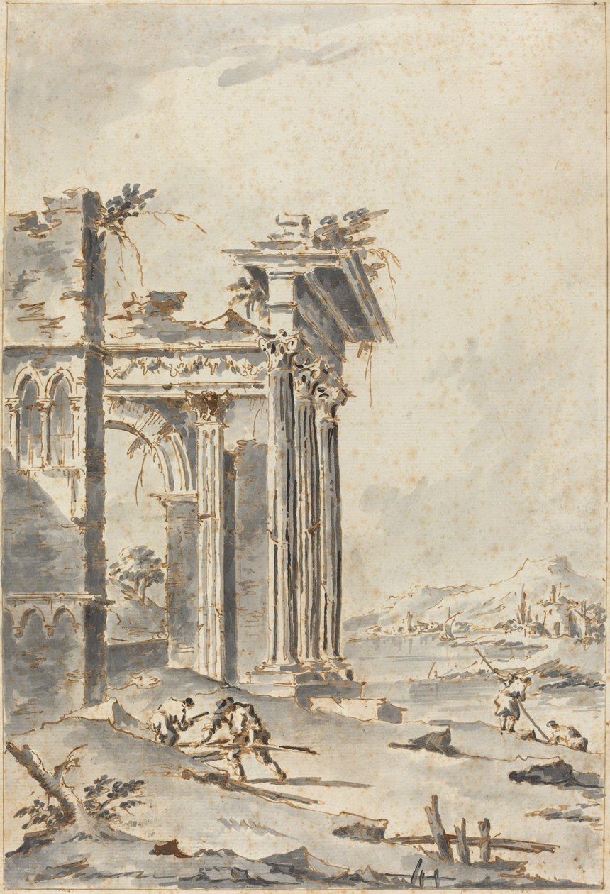 Capriccio من الأطلال الكلاسيكية على الشاطئ بواسطة جياكومو جواردي