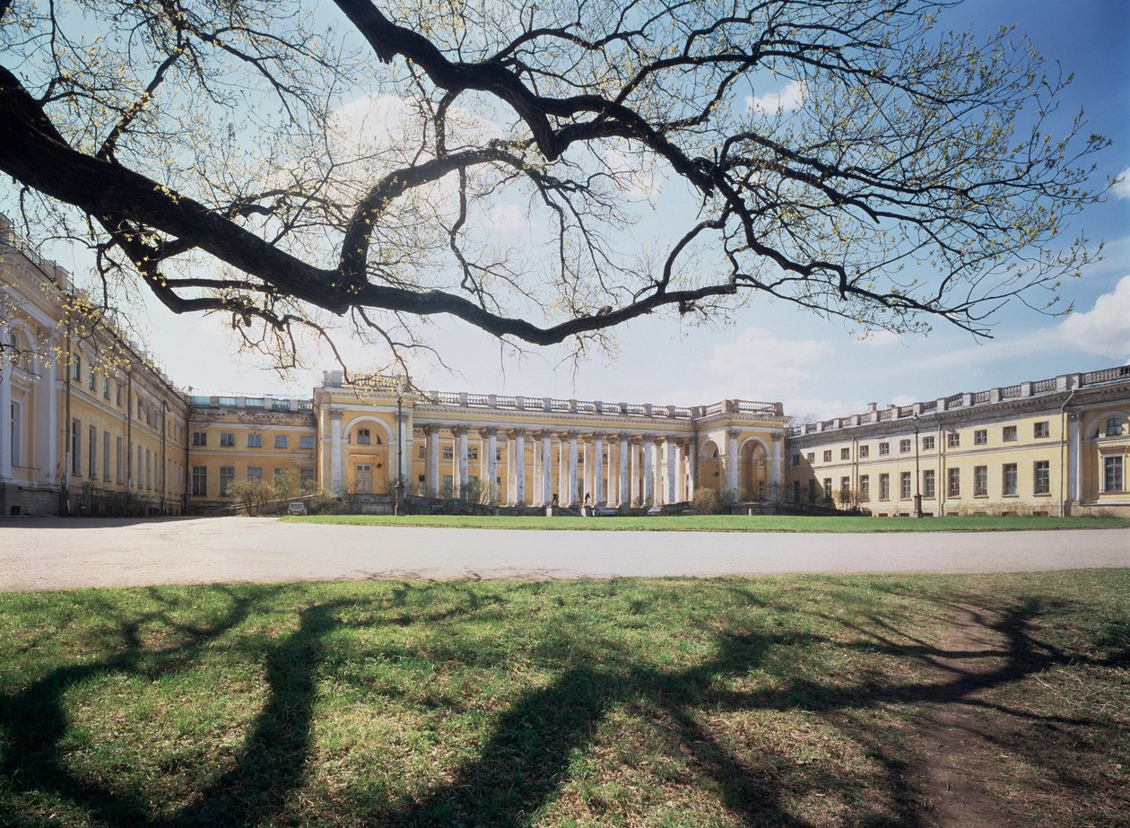Le palais Alexandre a Tsarkoye Selo (Russie) (The Alexander Palace in Tsarkoye Selo) - Architecte Giacomo Antonio Domenico Quarenghi (1744-1817)، palais 1792-1796 - Art italien بواسطة جياكومو كورينغي