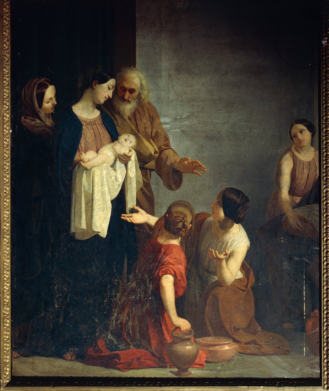 لوحة رسمها جياكومو تريكورت (1812-1882) تصور ميلاد السيدة العذراء ، زيت على قماش بواسطة جياكومو تريكورت