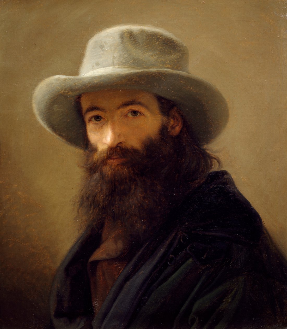 بورتريه ذاتي يرتدي فستان شرقي من جياكومو تريكورت (1812-1882) ، زيت على قماش ، 80x65 سم ، 1843 بواسطة جياكومو تريكورت
