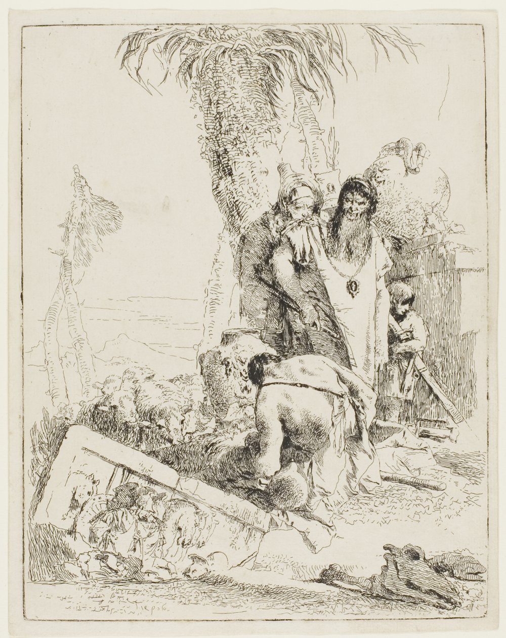 راعي مع اثنين من السحرة ، من شرزي بواسطة Giambattista Tiepolo
