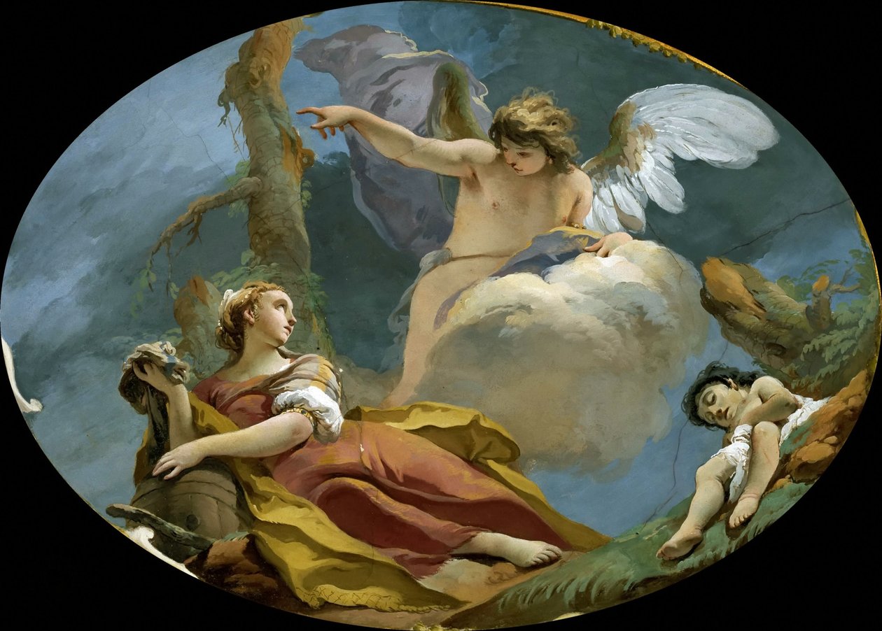 هاجر وإسماعيل في الصحراء ، حوالي 1728. بواسطة Giambattista Tiepolo