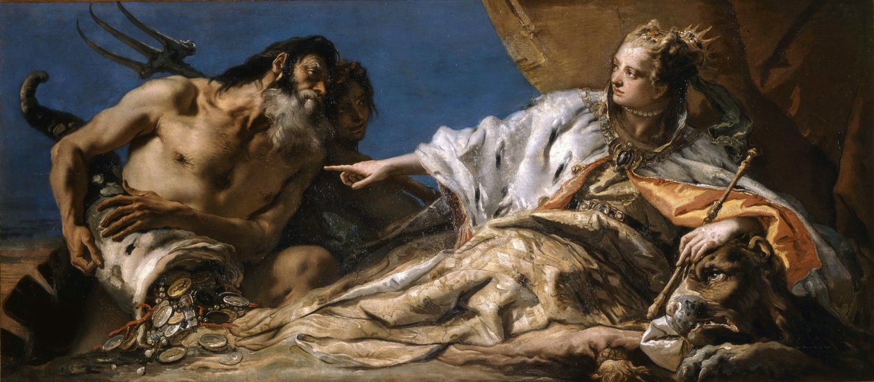 نبتون يقدم هدايا إلى البندقية ، ج. 1750. بواسطة Giambattista Tiepolo