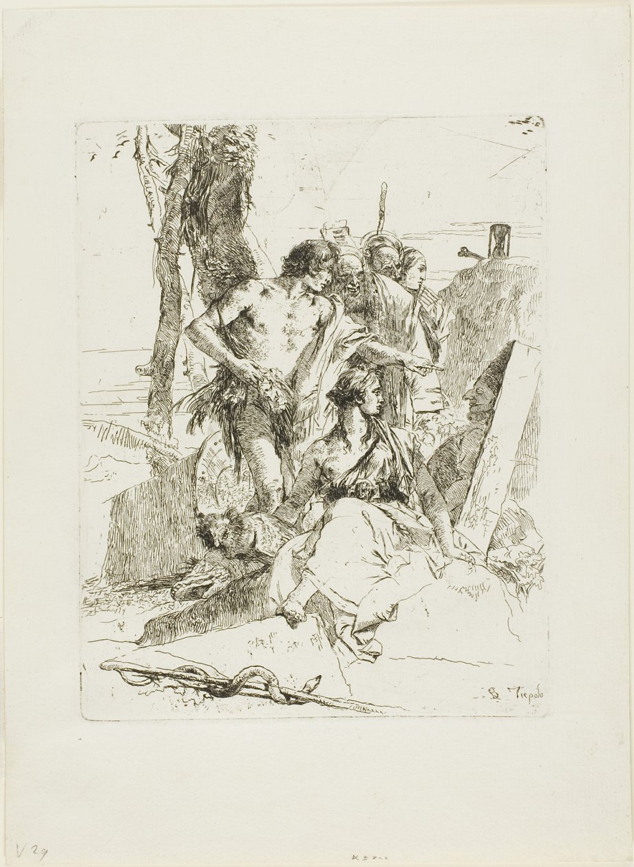 اكتشاف قبر بانشينيلو من شيرزي بواسطة Giambattista Tiepolo