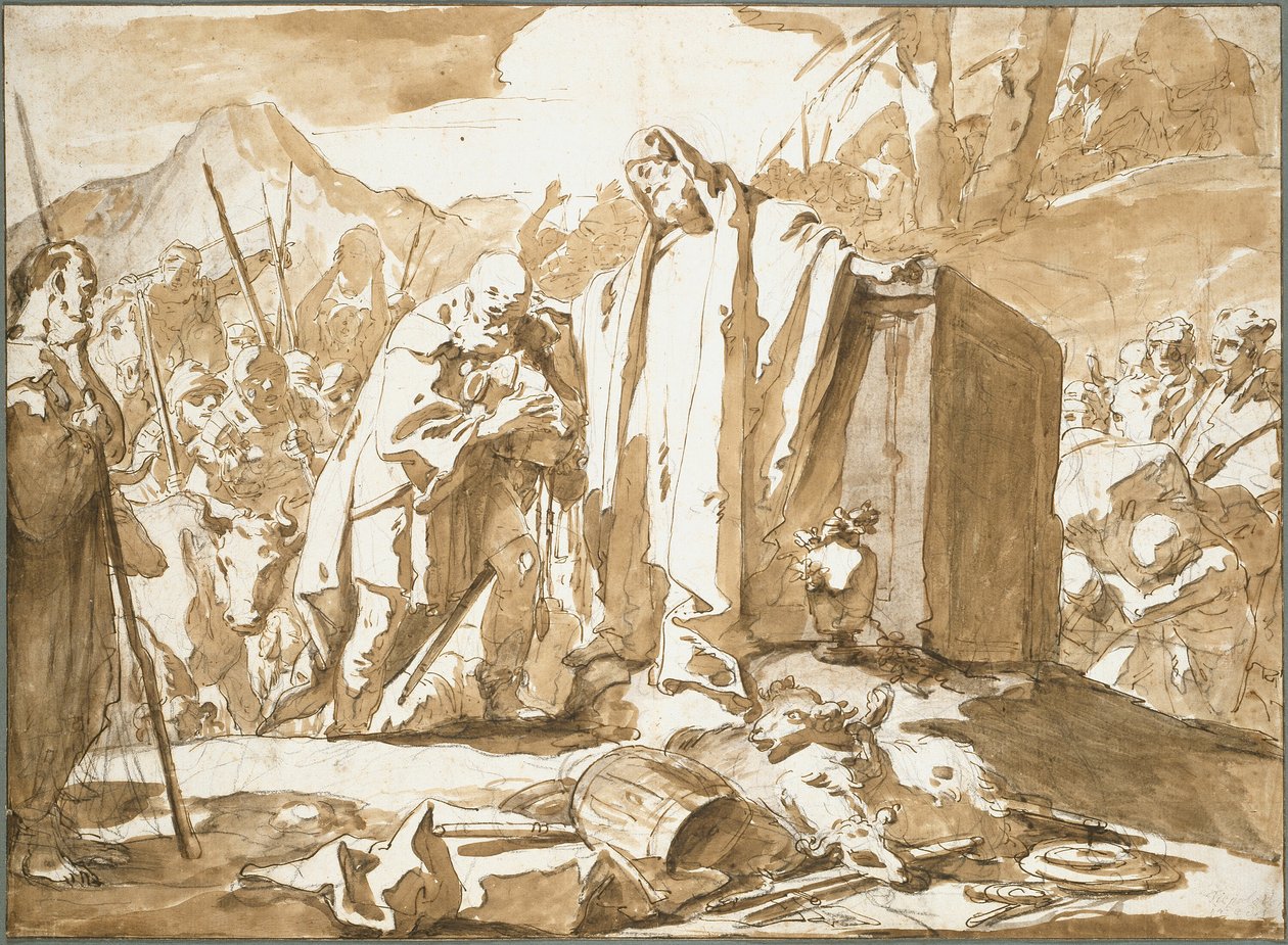 لقاء إبراهيم وملكي صادق بواسطة Giambattista Tiepolo