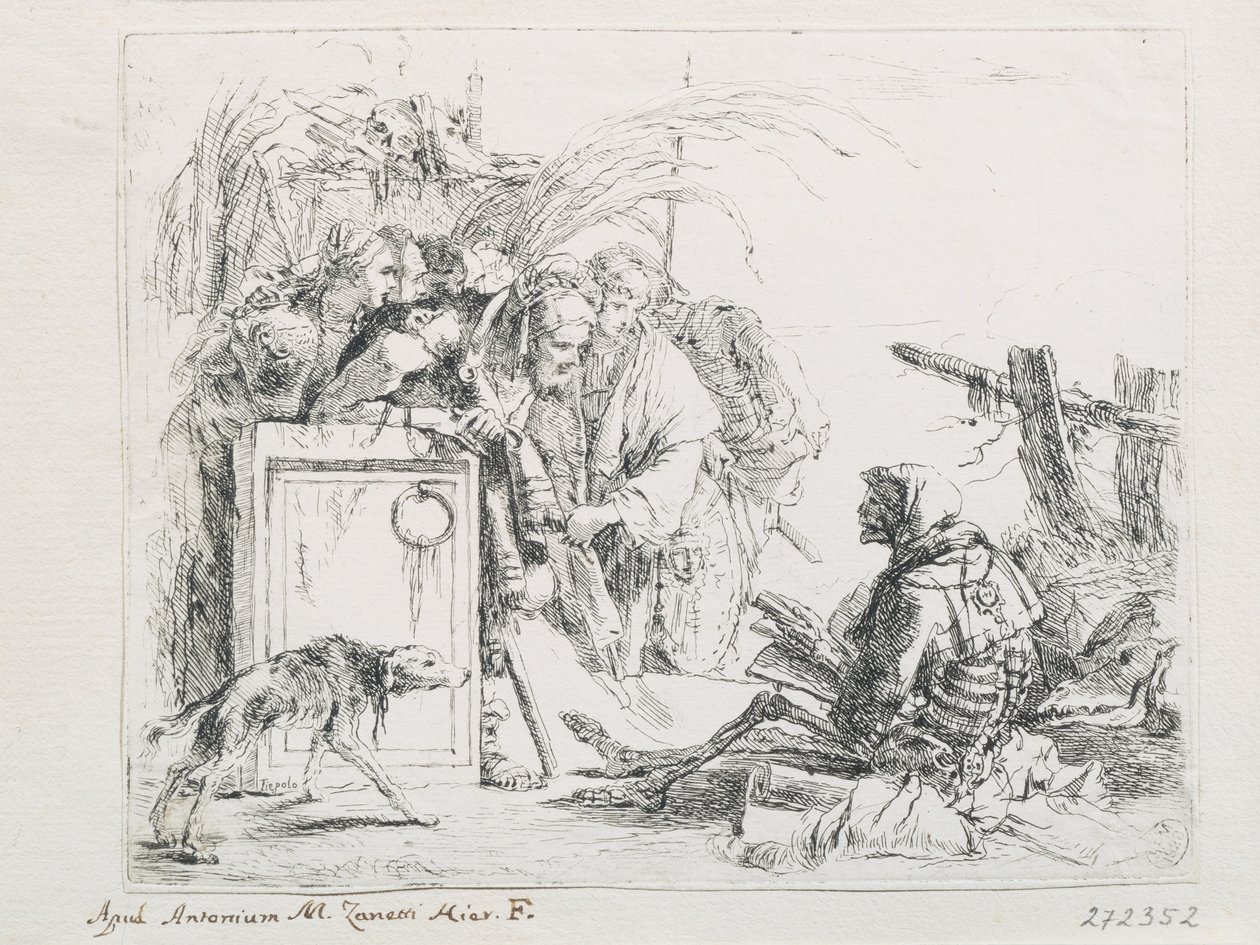 الزيارة عند الوفاة. من سلسلة Capriccios ، منتصف القرن الثامن عشر. بواسطة Giambattista Tiepolo