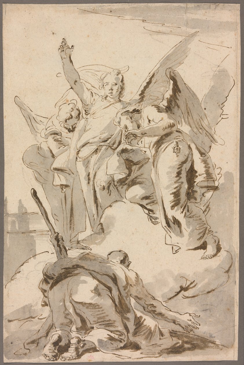 ظهور ثلاثة ملائكة لإبراهيم بواسطة Giambattista Tiepolo