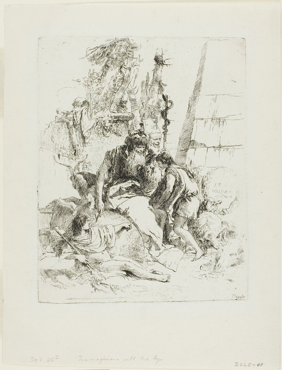 اثنان من السحرة مع اثنين من الأولاد ، من شيرزي بواسطة Giambattista Tiepolo