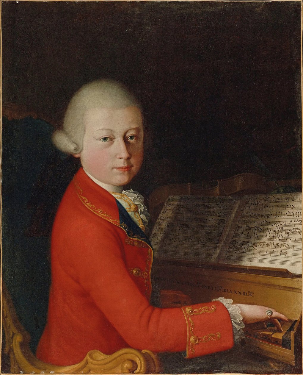 صورة لفولفجانج أماديوس موزارت 1756-1791 في سن الثالثة عشرة في فيرونا ، 1770. بواسطة Giambettino Cignaroli