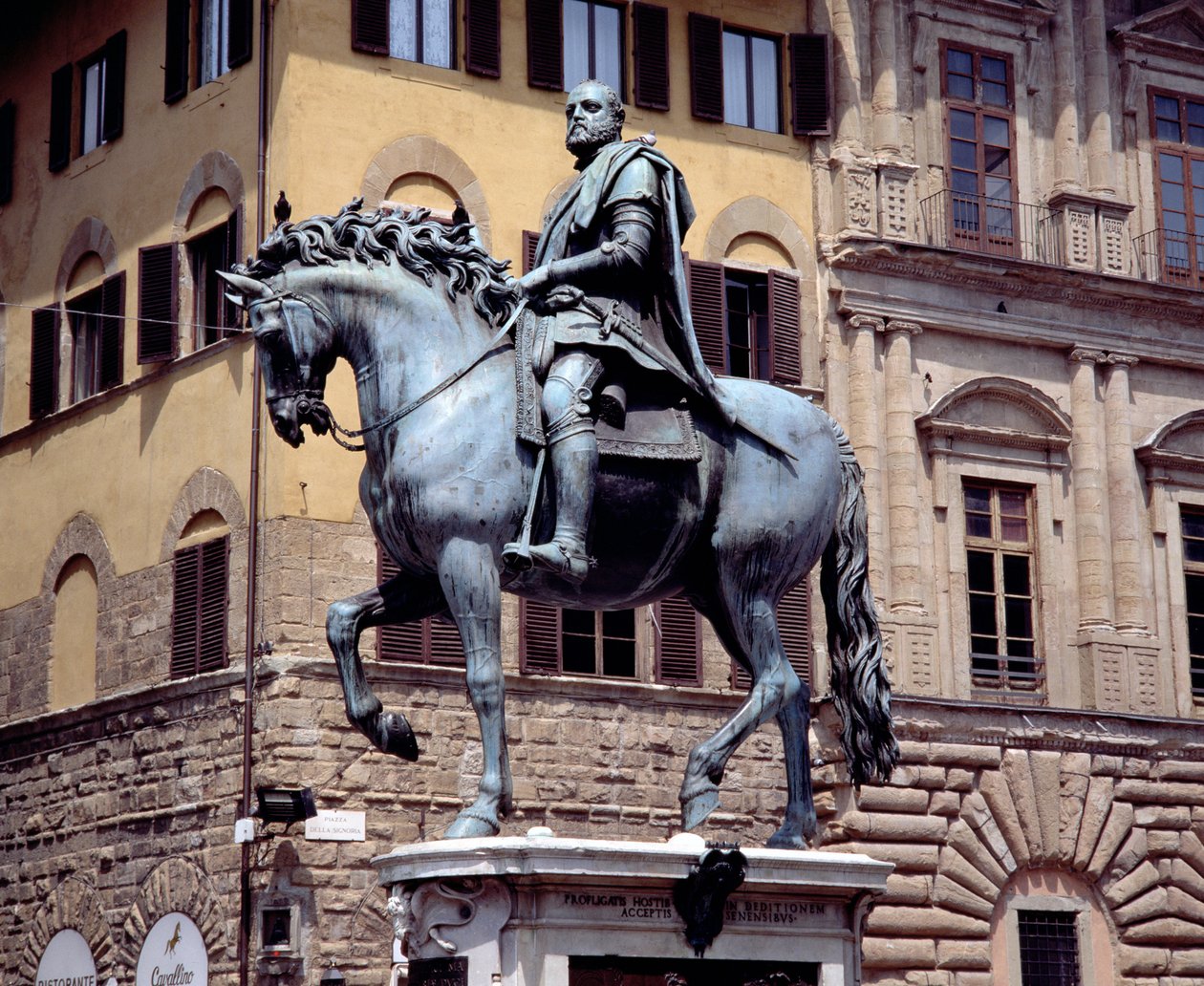 تمثال الفروسية لكوسيمو الأول ، دوق توسكانا الكبير (1541-1587) 1587-93 (برونزية) (انظر أيضًا 97649) بواسطة Giambologna