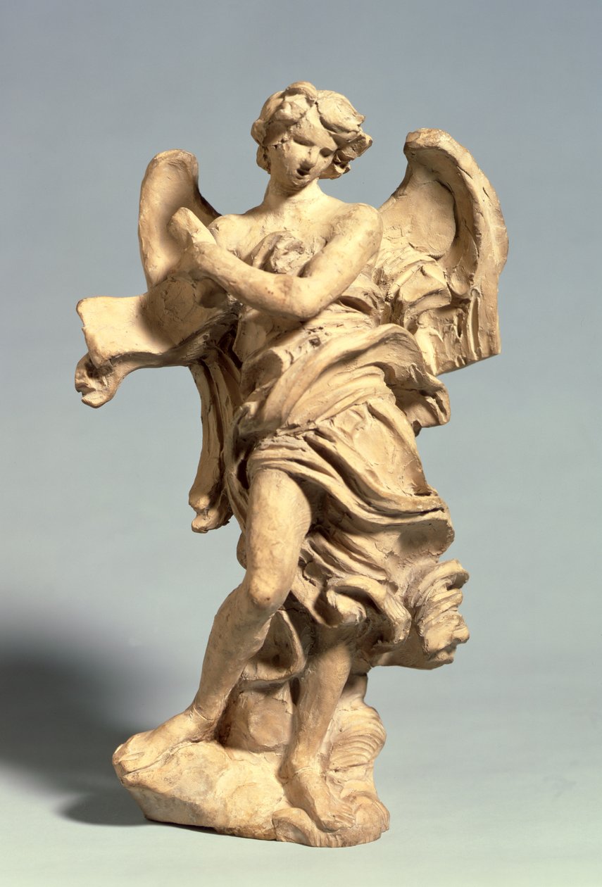 Angel Holding the Superscription ، c.1668-69 (طين منخفض النار) بواسطة جيان لورينزو بيرنيني