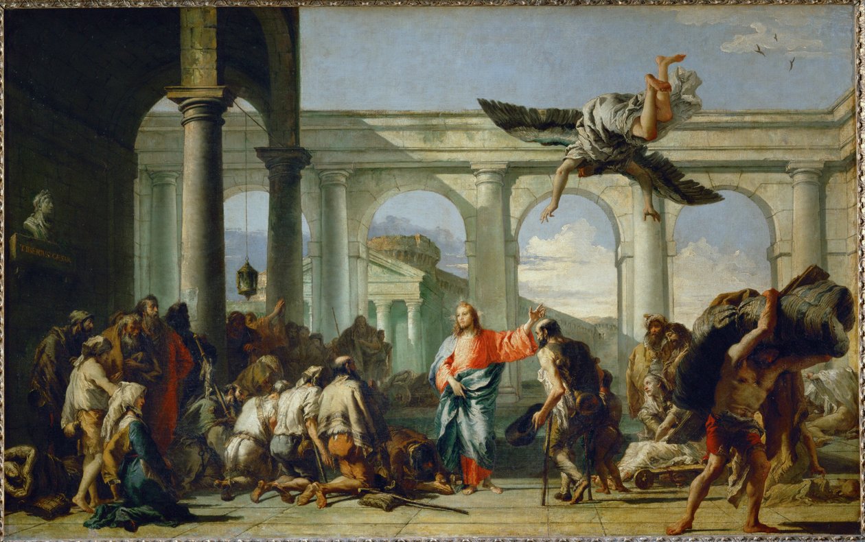 Jesus guerissant le paralytique de Bethesda - يسوع يشفي المفلوج في بيت المقدس ... بواسطة جياندومينيكو (1727-1804) تيبولو