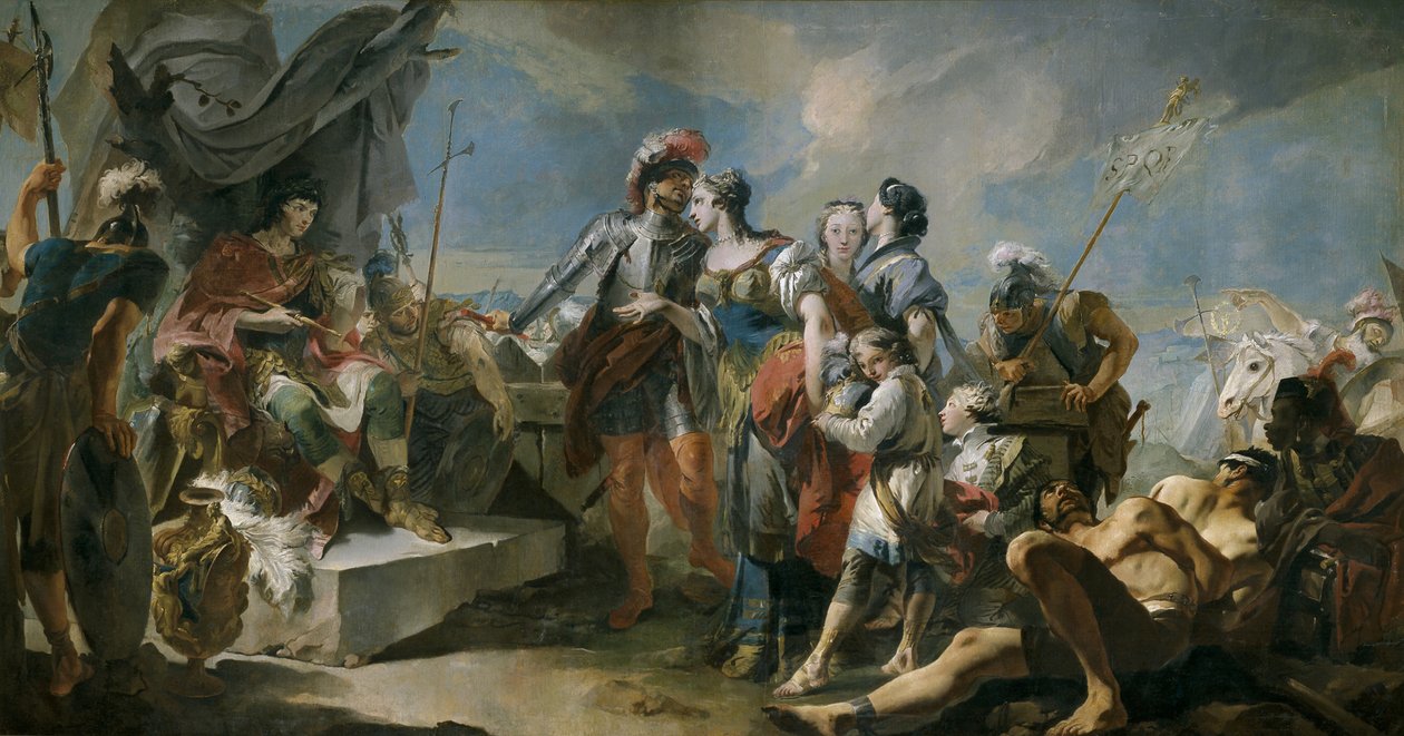 الملكة زنوبيا قبل الإمبراطور أوريليان ، 1717 بواسطة جيوفاني دومينيكو تيبولو