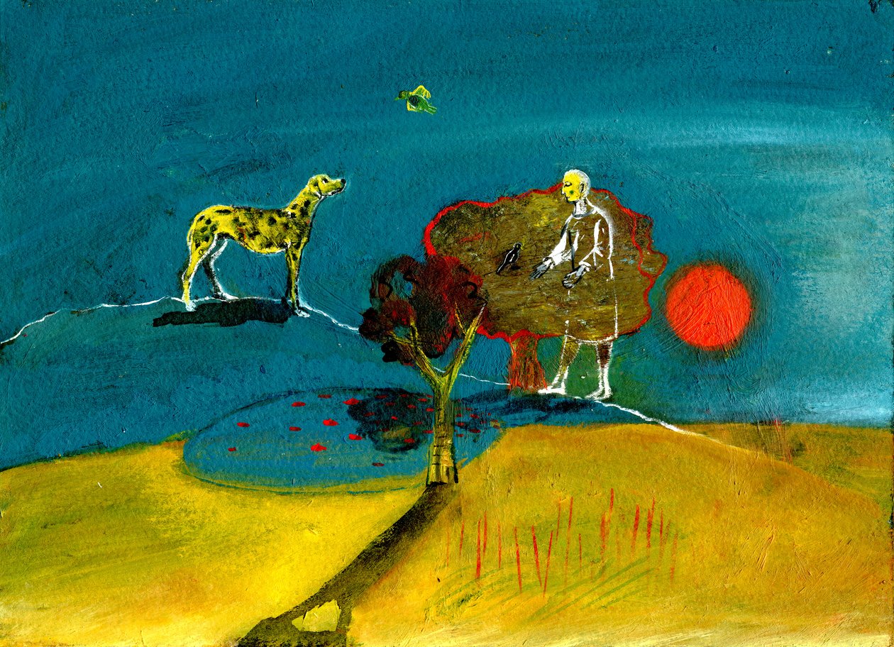 لحظة الأزرق ، 2004 (زيت على ورق) بواسطة جيجي سودبيري