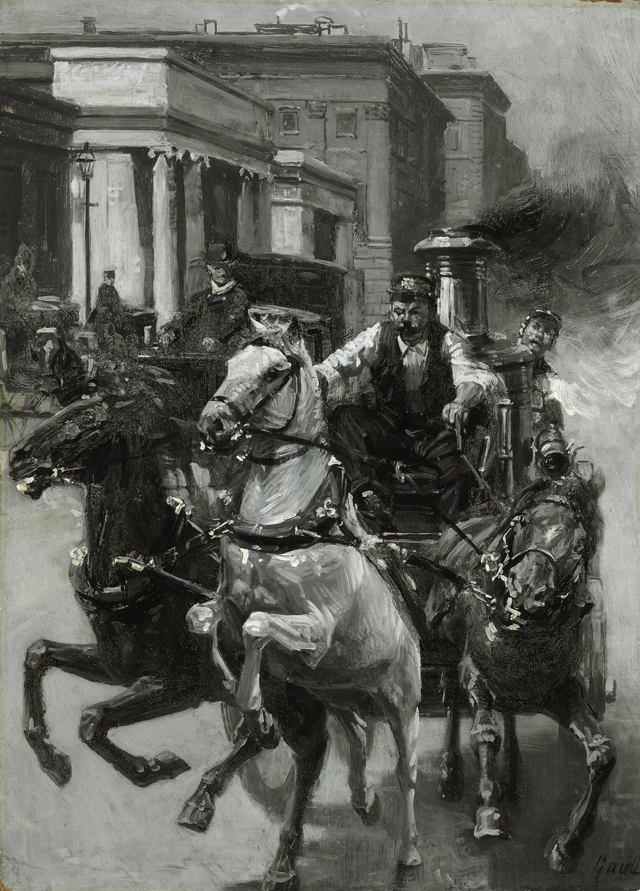 الاندفاع إلى النار ، c.1900 بواسطة جيلبرت الغال
