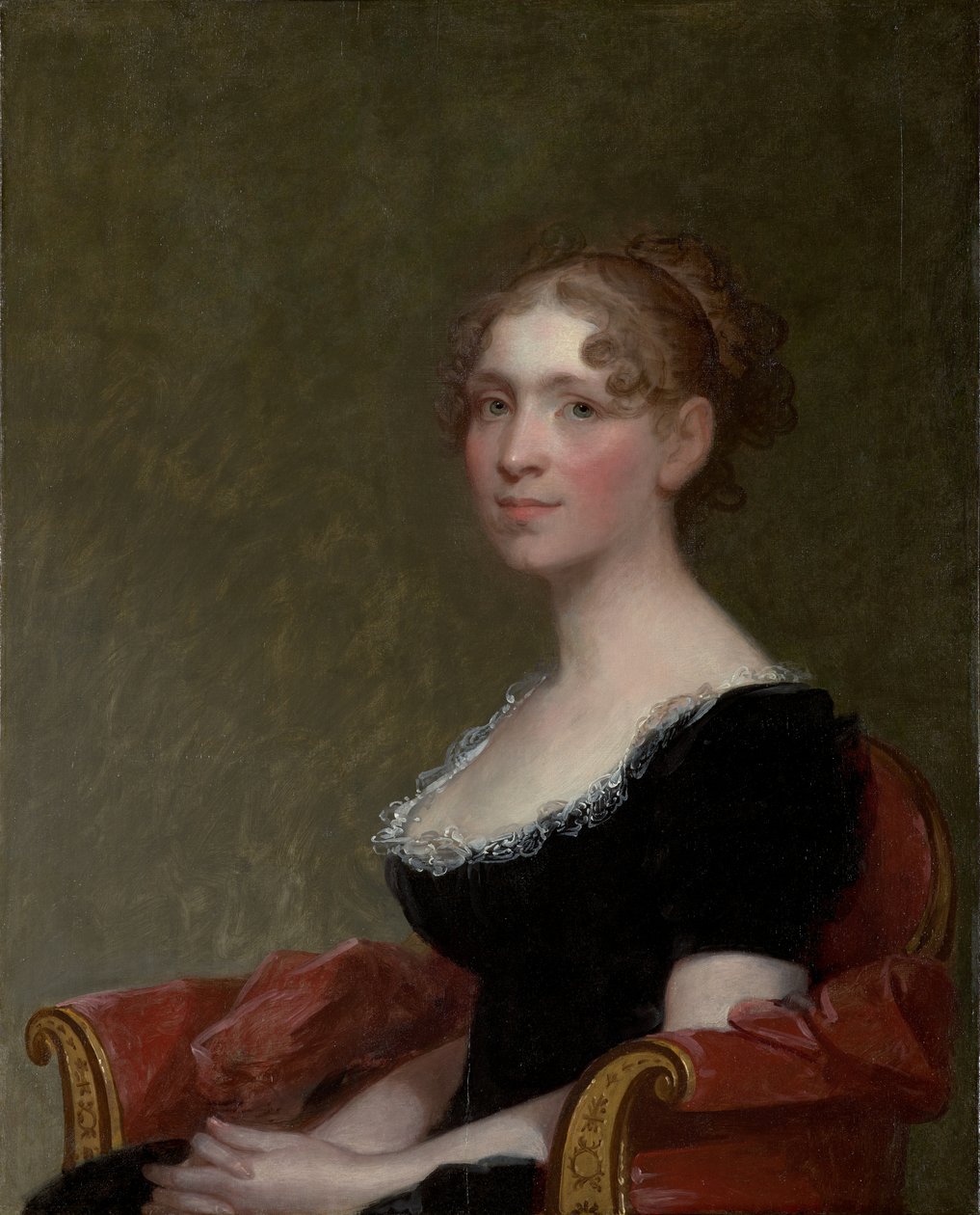 السيدة تشارلز ديفيس (إليزا بوسي) (1783-1841) ، 1808-09 (زيت على لوح خشبي) بواسطة جيلبرت ستيوارت