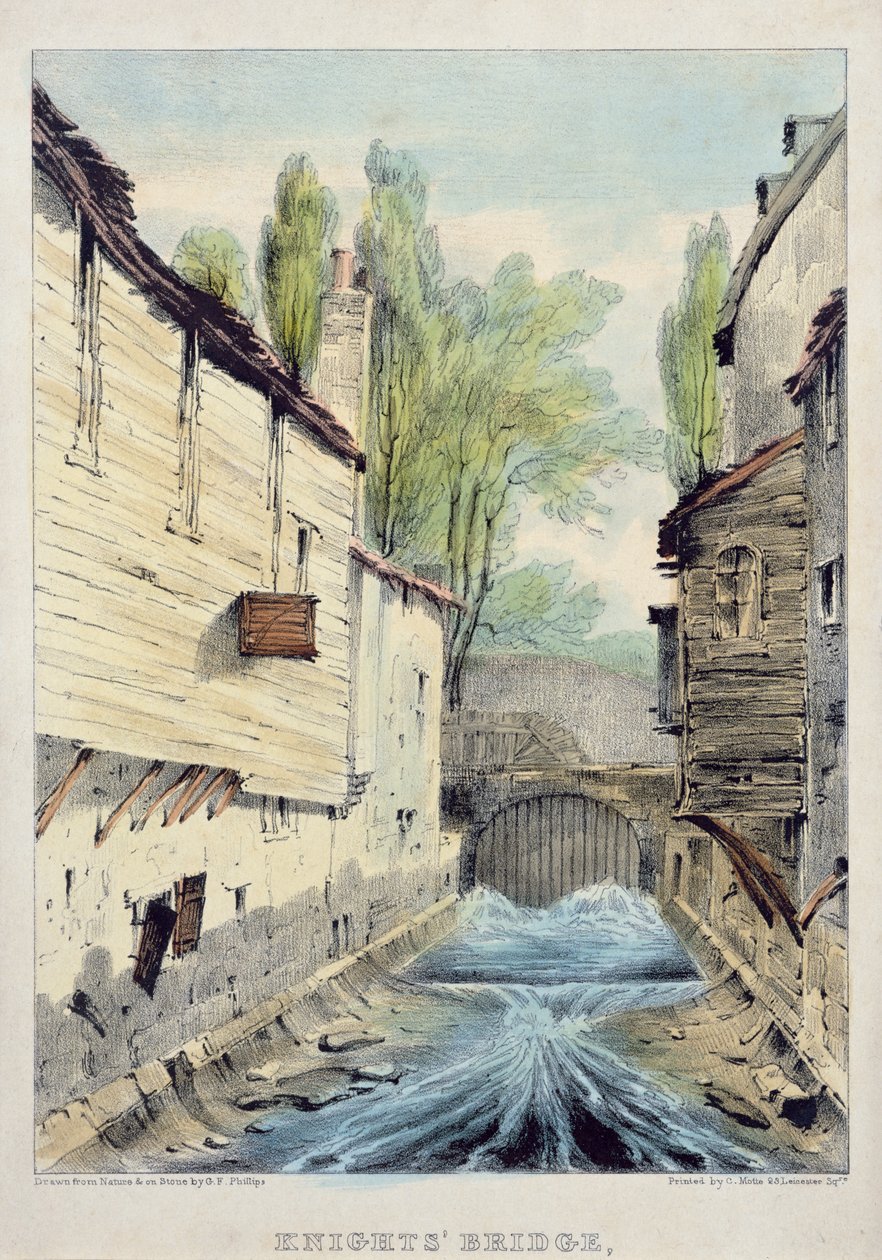جسر نايتس ، لندن ، c.1825 بواسطة جايلز فيرمان فيليبس