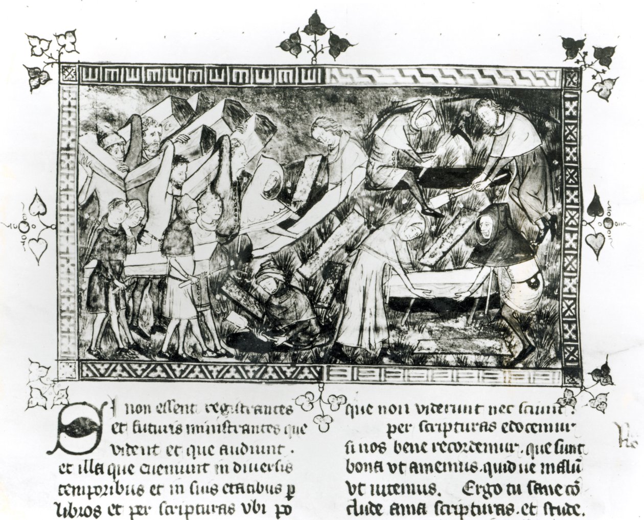 13076-77 f.24v الموت الأسود في تورناي بقلم جيل دي مويزيت بعد عام 1349 بواسطة جيل لو مويزيت