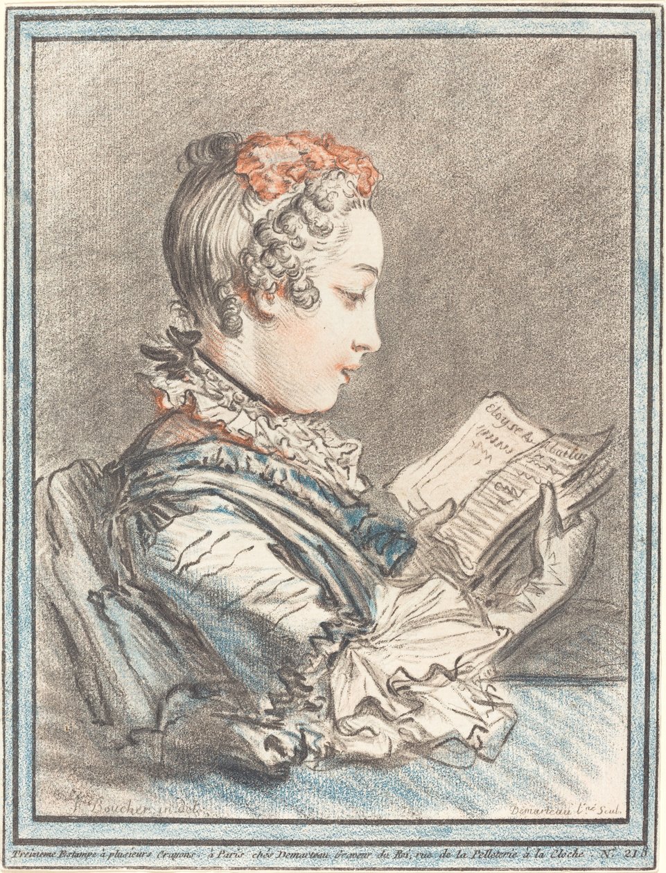 فتاة شابة تقرأ Héloise و Abélard ، 1770. بواسطة جيل ديمارتو