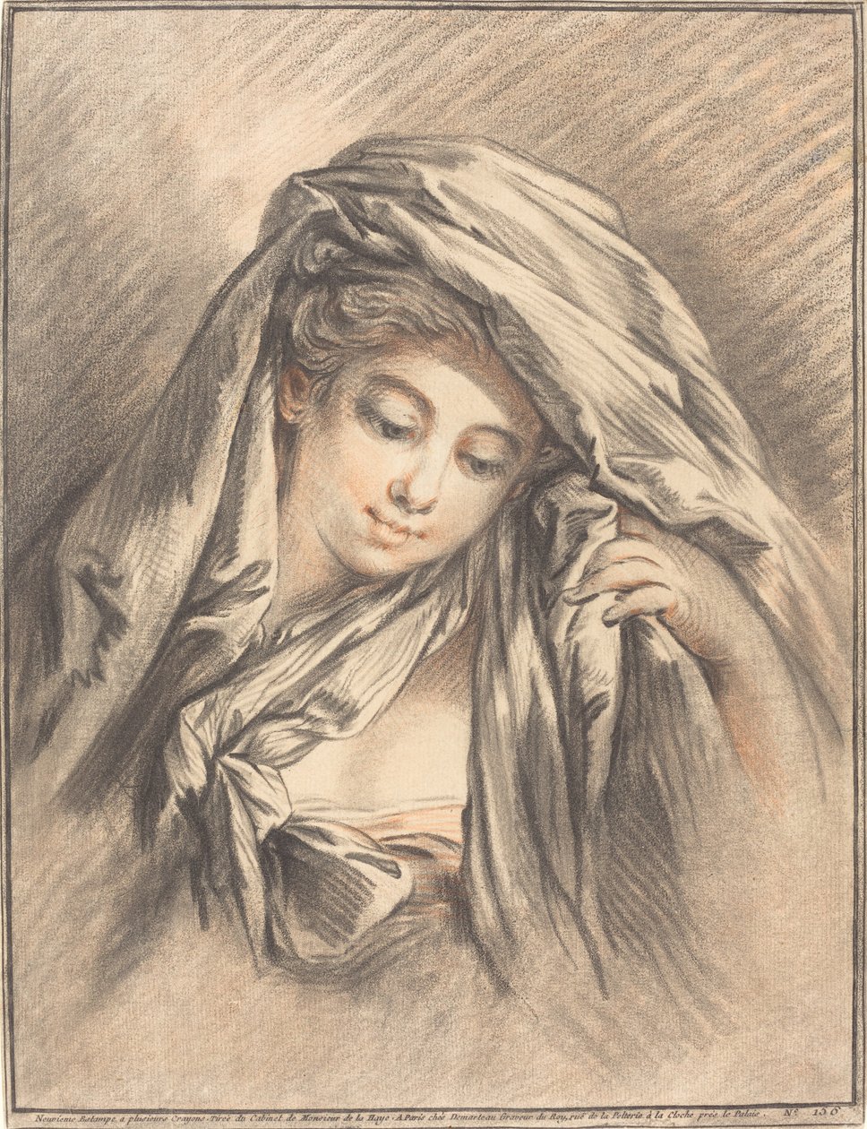 امرأة شابة مغطى رأسها ، 1767. بواسطة جيل ديمارتو