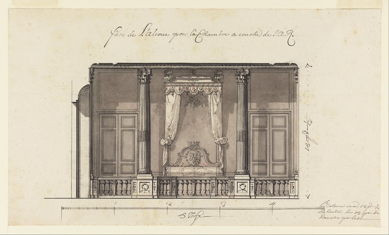 Bed Alcove for the Duc d&39;Orléans، Palais Royal، Paris بواسطة جيل ماري أوبينورد