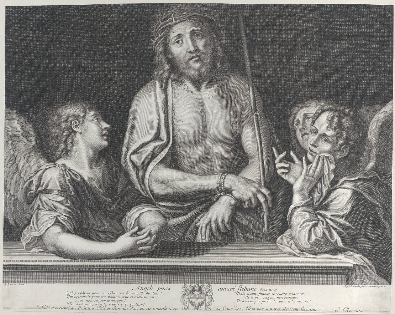 إيس هومو مع ثلاثة ملائكة ، 1634-1686. بواسطة جيل روسيليت