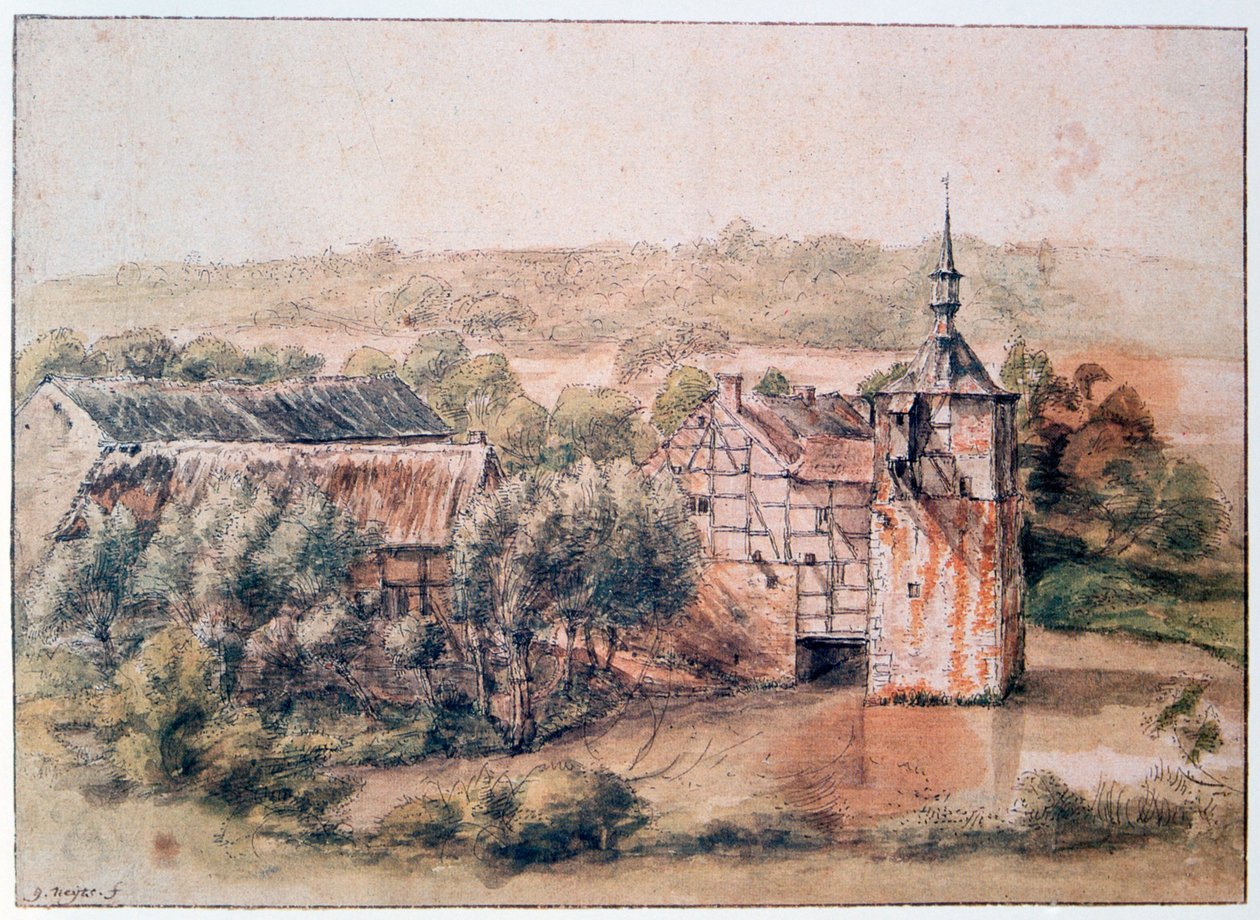 المناظر الطبيعية مع المنازل ، c1643-1687 بواسطة جيليس نيتس