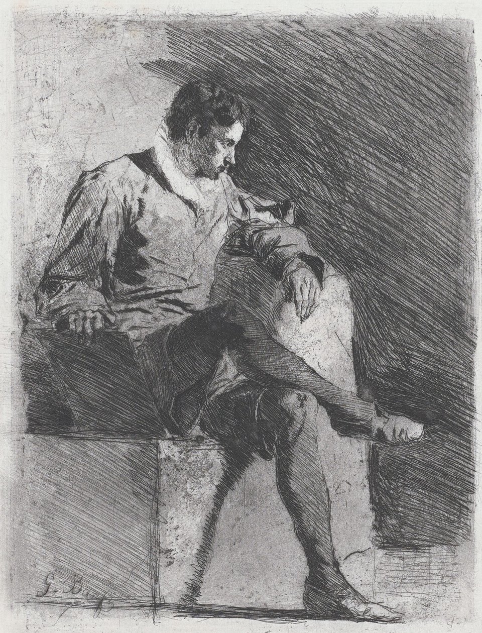 رجل جالس في زي القرن السادس عشر ، ج. 1878. بواسطة جيواشينو بانفي