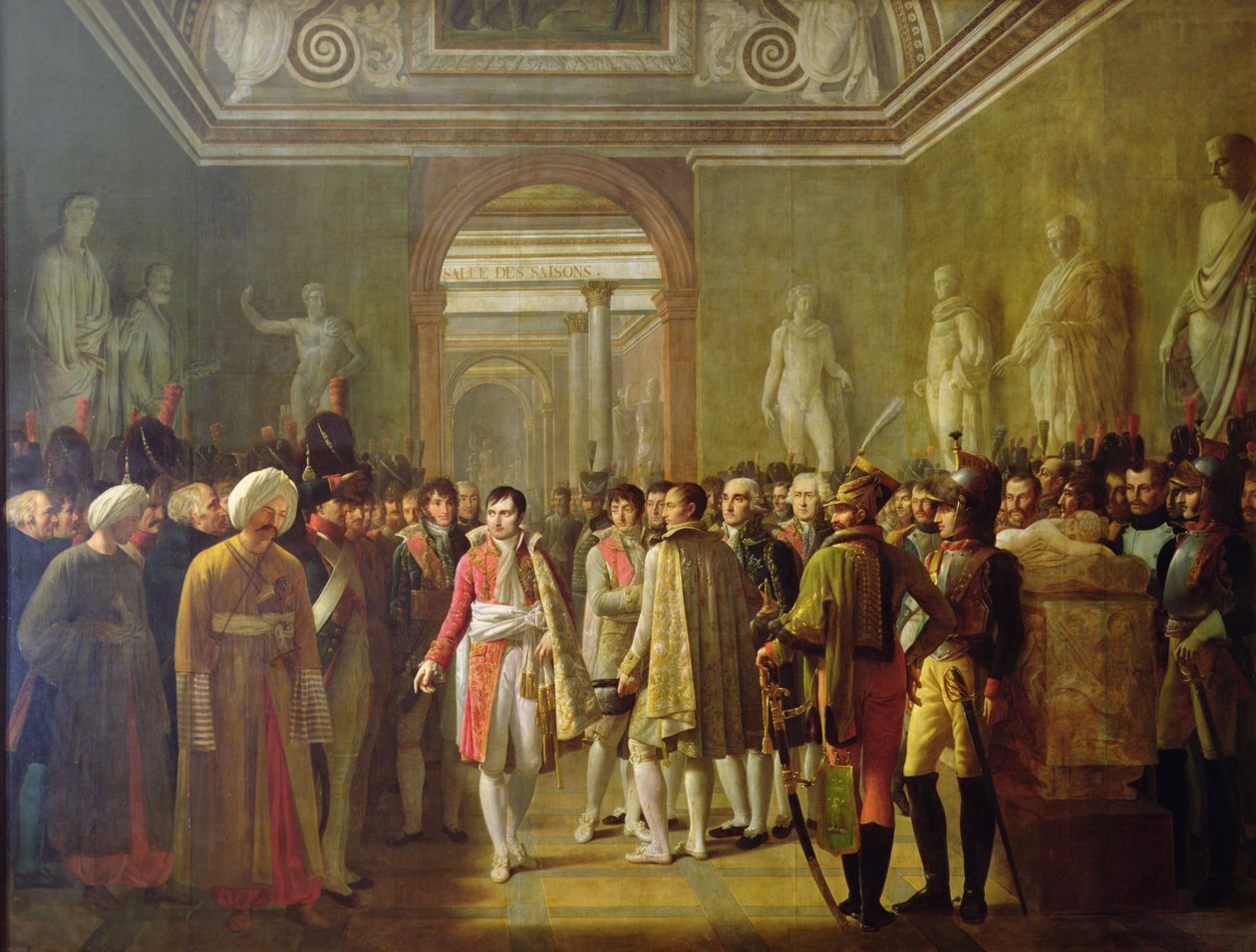 الإمبراطور نابليون الأول (1769-1821) يستقبل أفراد الجيش بعد تتويجه في 8 ديسمبر بواسطة Gioacchino Giuseppe Serangeli