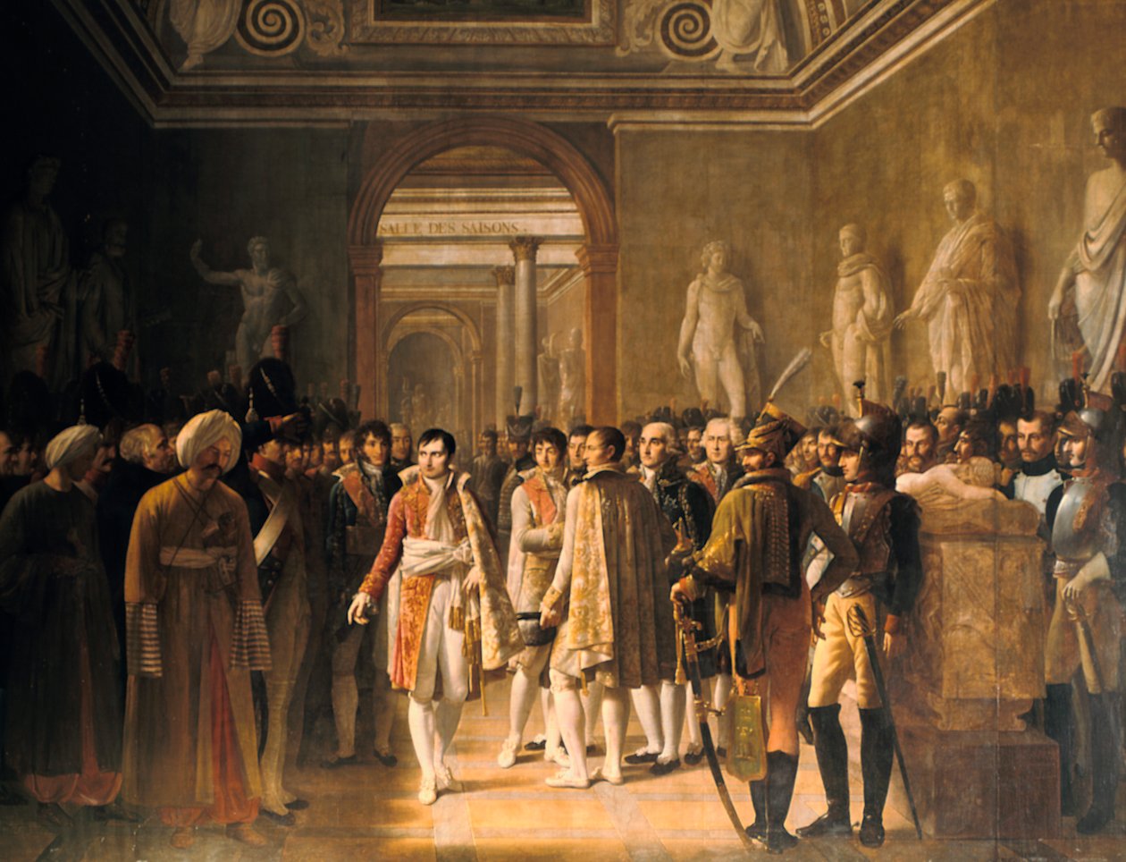 استقبل نابليون في متحف اللوفر نواب الجيش .. ، 8 ديسمبر 1804 ، 1808 بواسطة Gioacchino Giuseppe Serangeli