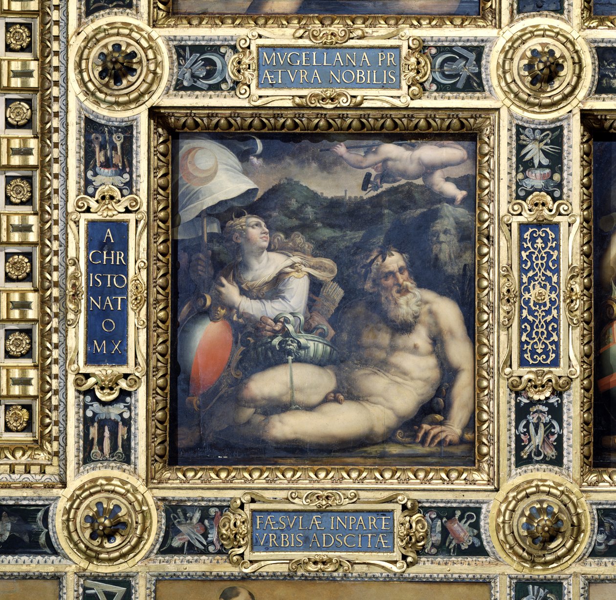 رمزية بلدة Fiesole من سقف Salone dei Cinquecento ، 1565 (لوحة) بواسطة جورجيو فاساري