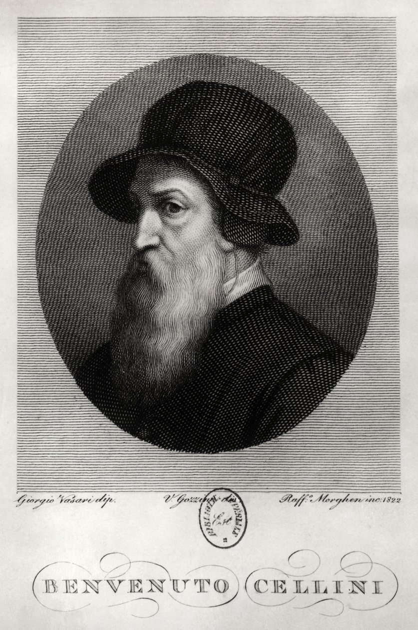 صورة بينفينوتو سيليني (1500-71) منقوش بواسطة رافائيللو مورغن (1758-1833) 1822 بواسطة جورجيو فاساري