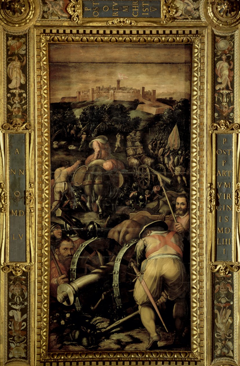 الاستيلاء على Monteriggioni من سقف Salone dei Cinquecento ، 1565 (لوحة) بواسطة جورجيو فاساري