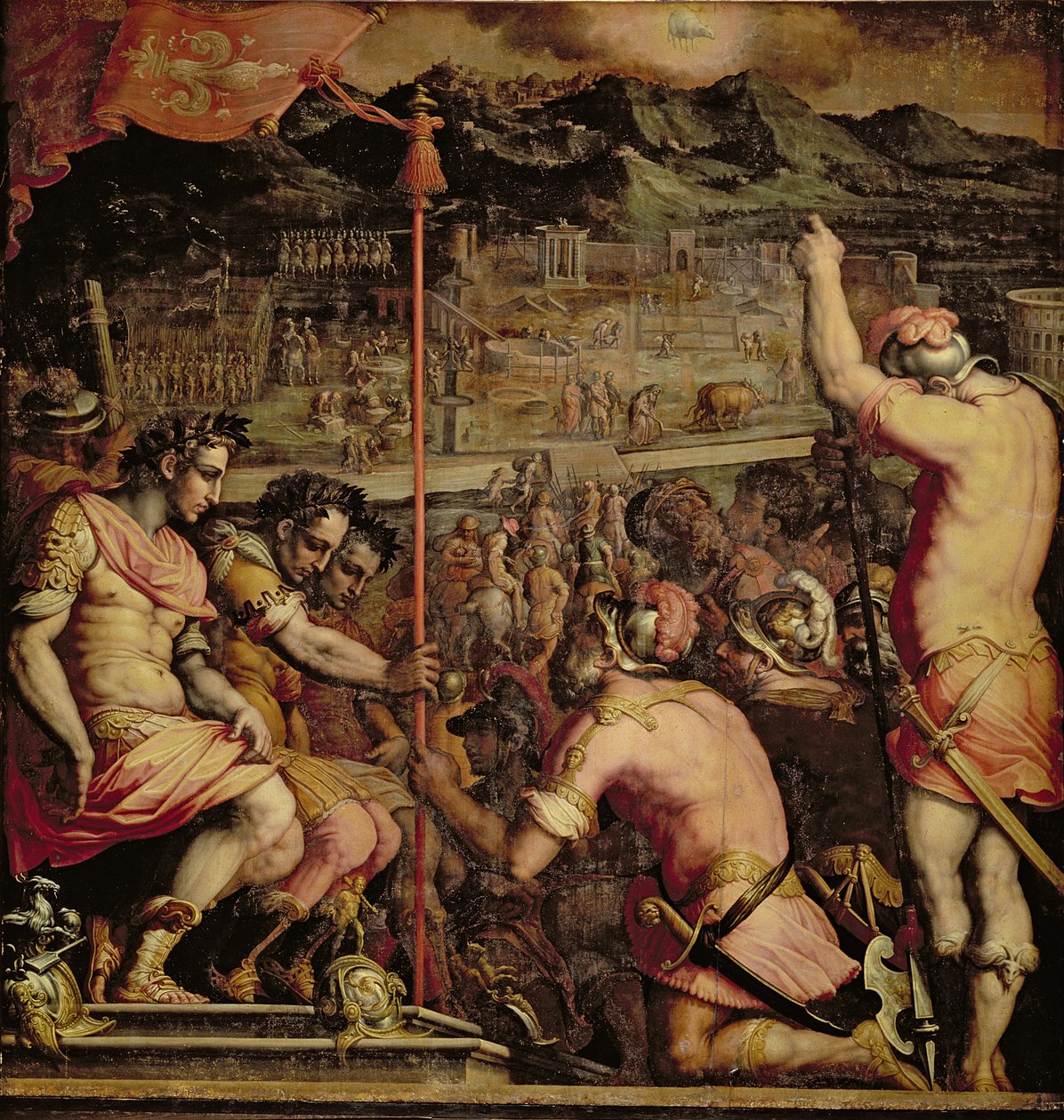 تأسيس فلورنسا من سقف Salone dei Cinquecento ، 1565 (لوحة) بواسطة جورجيو فاساري