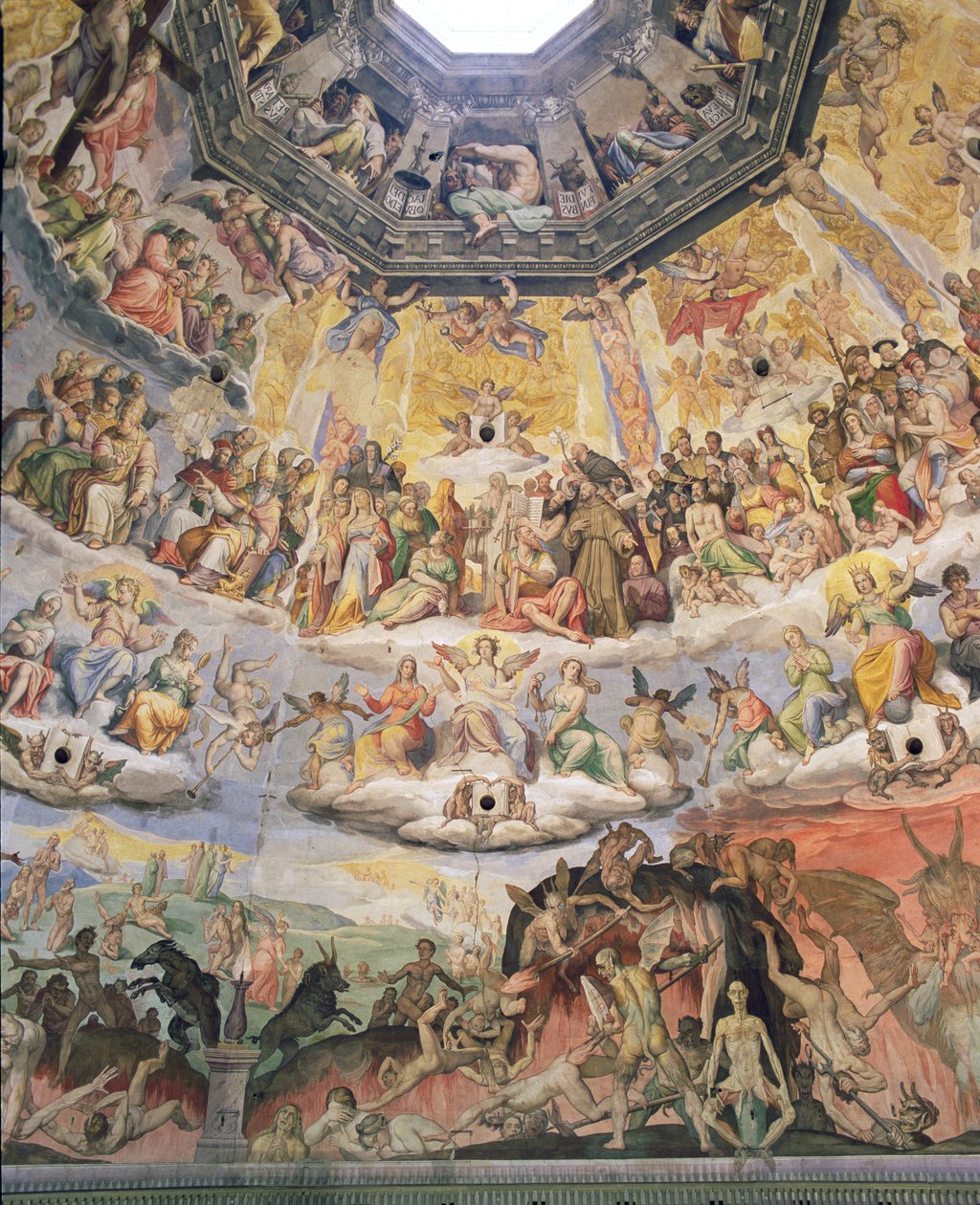 الحكم الأخير ، التفاصيل من قبة الكاتدرائية ، 1572-79 بواسطة جورجيو فاساري