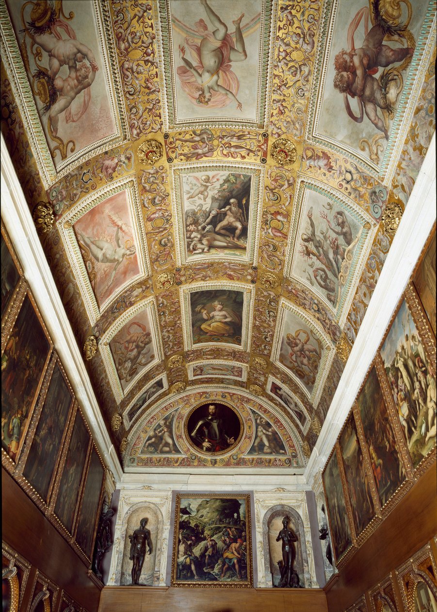قصة بروميثيوس (سقف Studiolo de Francesco I de Medici بواسطة جورجيو (وورشة عمل) فاساري