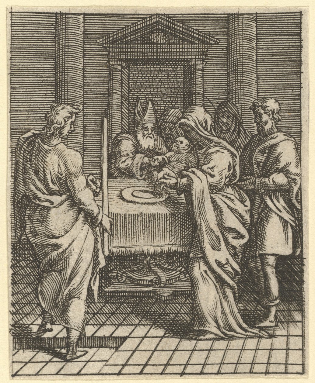 عذراء الأحزان: العرض في المعبد ، واحدة من تسع مقصورات محيطة ... ، بحلول عام 1575. بواسطة جورجيو غيسي